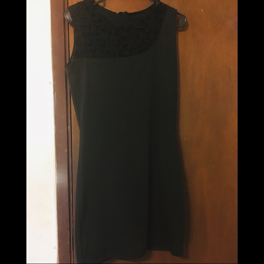 Black Dress with Floral Design